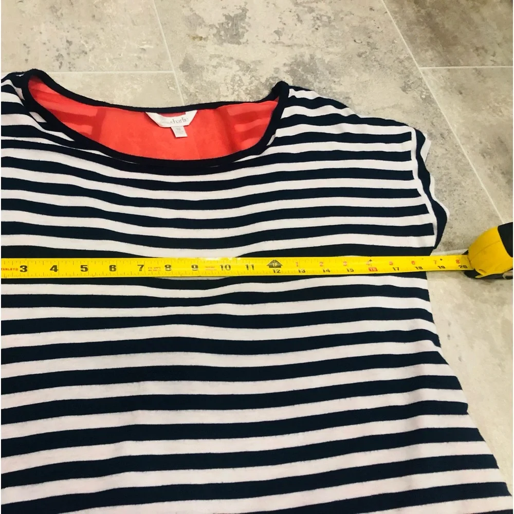 ❤️‍🔥Charming Charlie❤️‍🔥Striped SS Tee w/Sheer Back❤️‍🔥Measurements Pics❤️‍🔥 - Picture 10 of 11